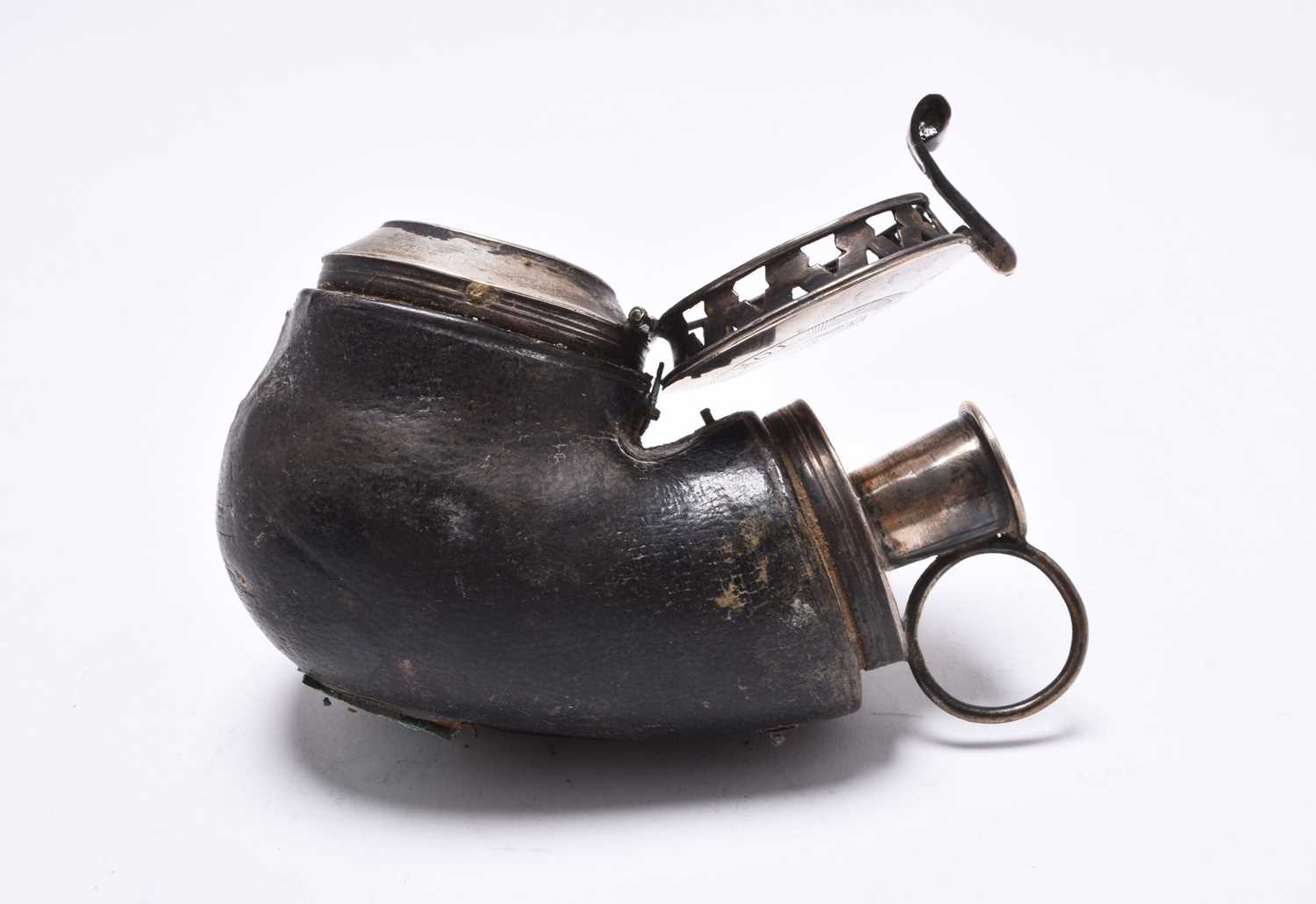 A 19th century white metal mounted meerschaum pipe - Image 2 of 9