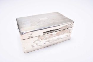 A silver mounted cigarette box