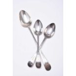 Three silver spoons