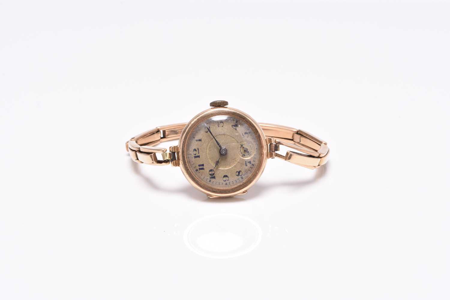 A lady's 15ct gold bracelet watch
