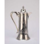 A Victorian silver lidded hot water jug