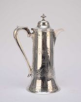 A Victorian silver lidded hot water jug