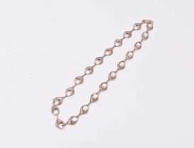 A 9ct gold decorative open link chain necklace