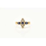 An 18ct gold Edwardian sapphire and diamond ring