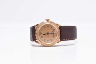 A gentleman's 9ct gold mid-sized wristwatch