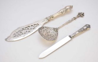 A Victorian silver fish knife
