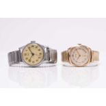 Vertex: A gentleman's 9ct gold wristwatch, and a Smiths stainless steel wristwatch