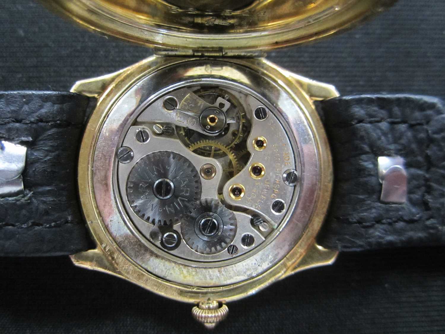 Marvin: An 18ct gold enamelled wristwatch - Bild 6 aus 7