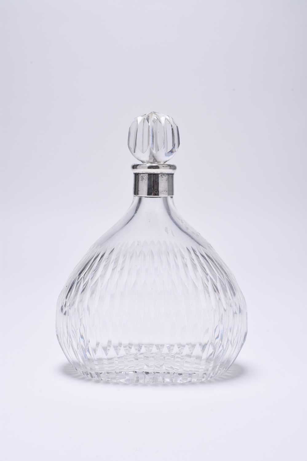 A French silver mounted glass decanter