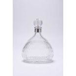 A French silver mounted glass decanter