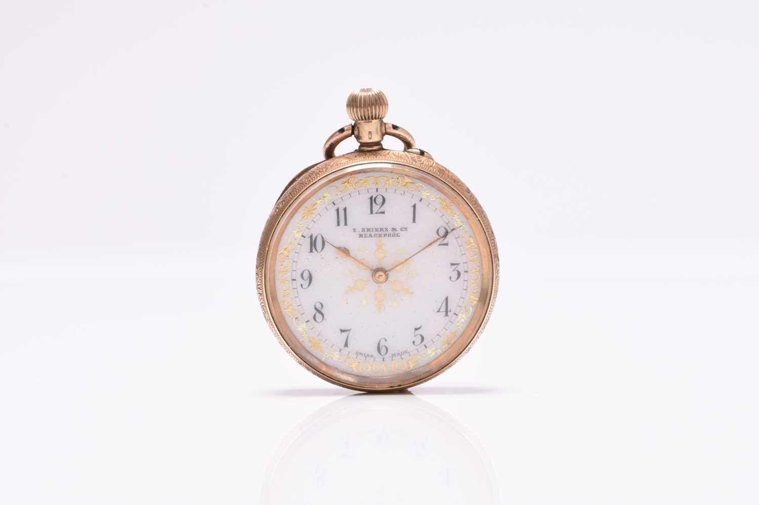 A lady's 14ct open face pocket watch