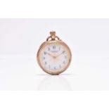 A lady's 14ct open face pocket watch