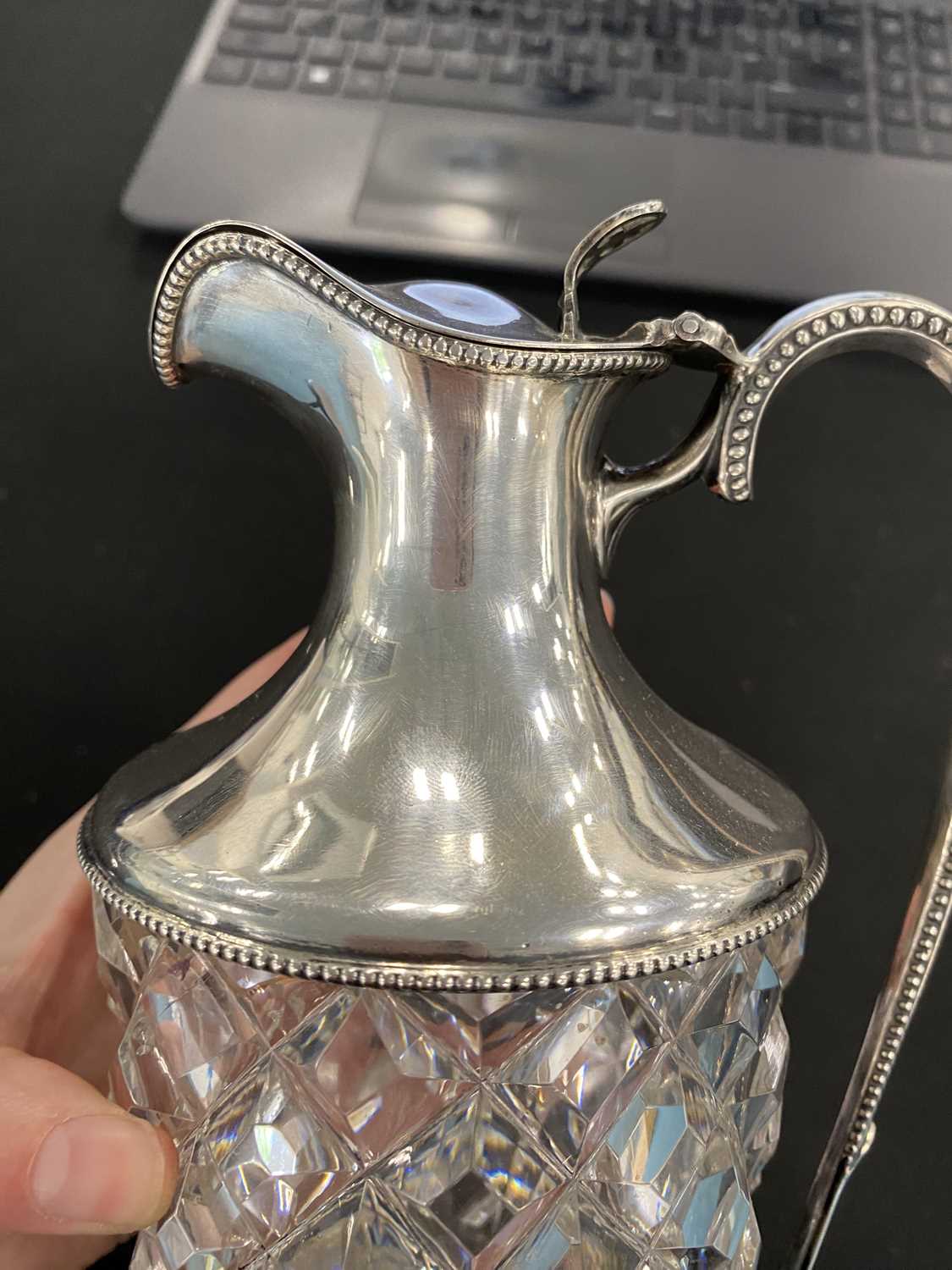 A George V silver mounted wine ewer - Image 6 of 10