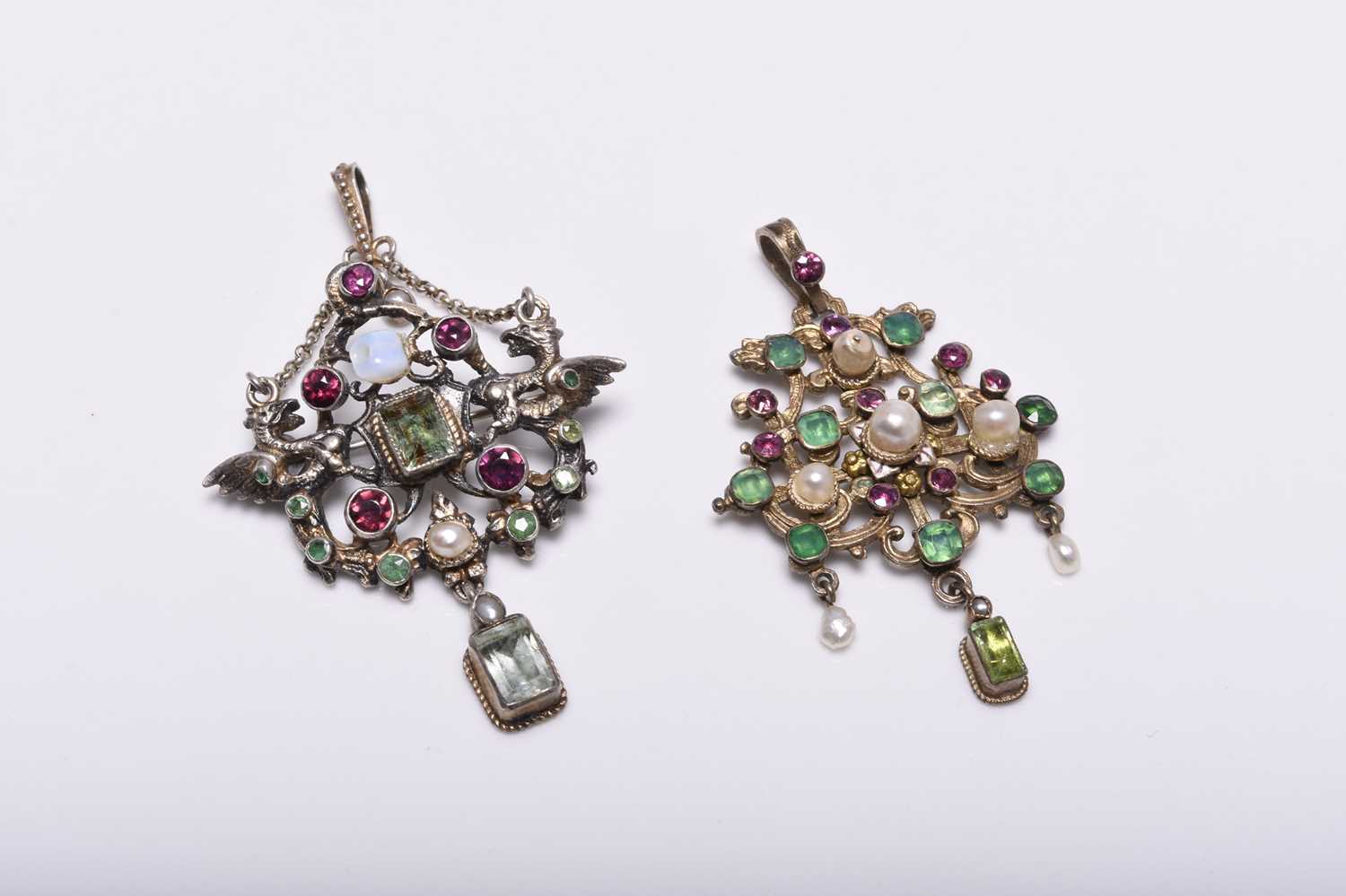 Two stone set Austro-Hungarian pendants