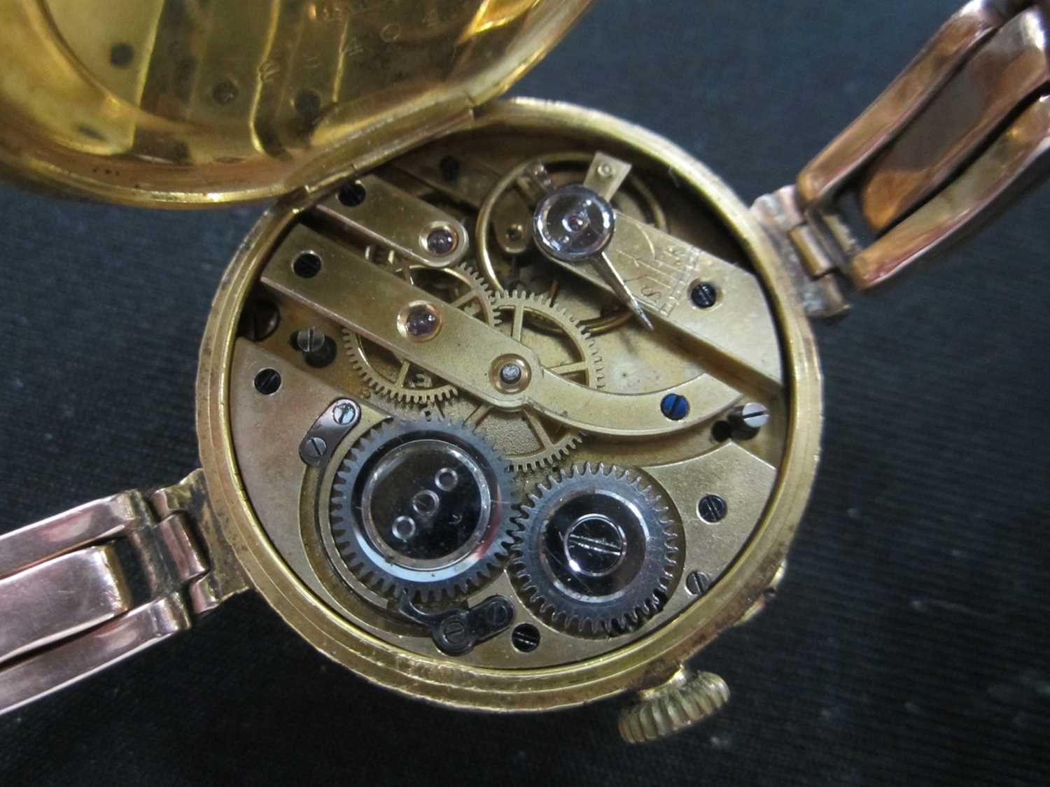 A lady's 15ct gold open face pocket watch, together with an 18ct gold wristwatch on 9ct bracelet - Image 11 of 11