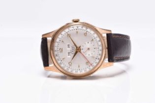 Elco: A gentleman's 9ct gold calendar wristwatch
