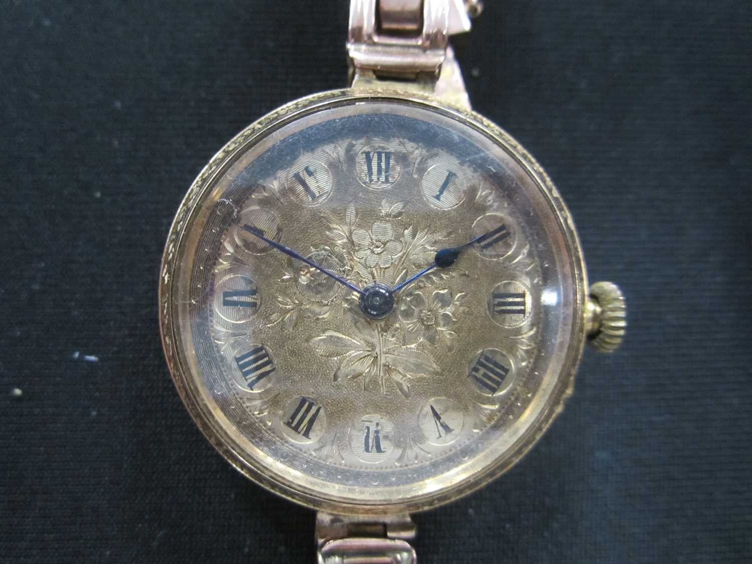 A lady's 15ct gold open face pocket watch, together with an 18ct gold wristwatch on 9ct bracelet - Image 7 of 11