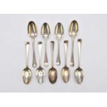 A collection of nine Hanoverian pattern silver tablespoons