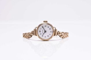 A lady's 9ct gold bracelet watch
