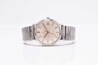 Omega: A gentleman's stainless steel Geneve wristwatch