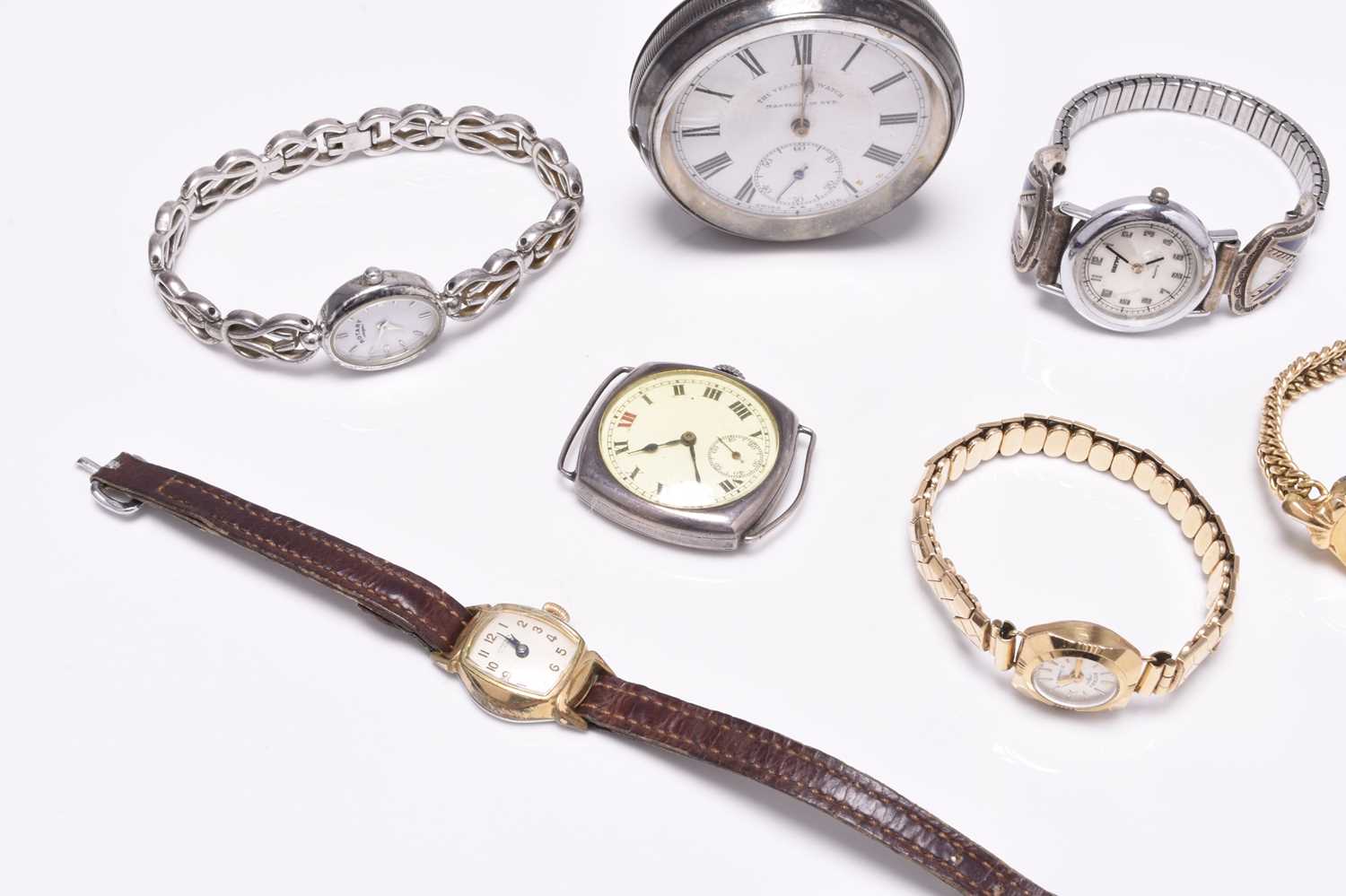 A Rotary lady's 9ct gold bracelet watch with six further watches - Image 2 of 2