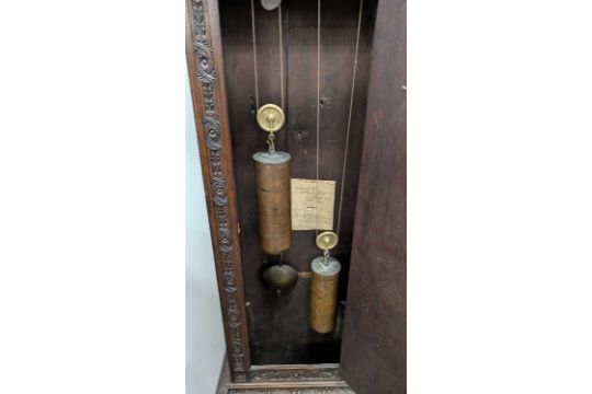 A late 17th century oak brass dial longcase clock by John Andrews, London - Image 13 of 13