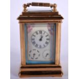 A Miniature Sevres Multi Dial Carriage Clock. 7.6cm x 5cm x 4cm (excl handle) Running