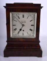 A GOOD MID 19TH CENTURY WILLIAM LAMB OF GLASGOW MANTEL CLOCK with silvered dial decorative with