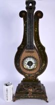 A RARE LATE 19TH CENTURY FRENCH SWINGING MYSTERY CLOCK OF LARGE SIZE the ormolu mounted green