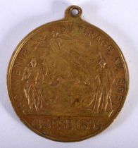 AN ANTIQUE FRENCH BRONZE MEDALLION. 33 grams. 4 cm wide.