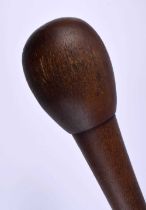 A FINE AND VERY LARGE 19TH CENTURY AFRICAN ZULU TRIBAL CARVED RHINO HORN KNOBKERRIE STAFF possibly