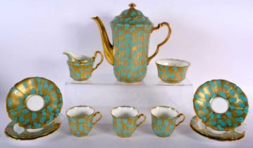 AN UNUSUAL ART DECO PALADIN FENTON CHINA COFFEE SET. Largest 18 cm x 14 cm. (12)