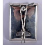 AN EDWARDIAN SILVER GOLFING LETTER CLIP. London 1907. 271 grams overall. 10 cm x 7.5 cm.