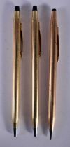 Three Gold Filled Pens. 23cm long