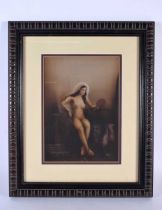 Indian School (20th Century) Watercolour, Nude female within an interior, signed Uttam. 44 cm x 34