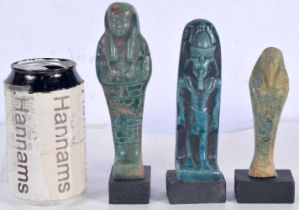 A collection of Egyptian turquoise glaze Shabti largest 15 cm (3).