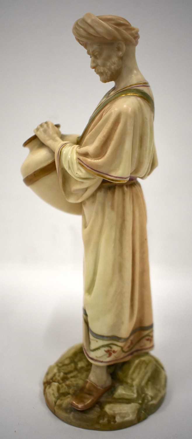 Royal Worcester figure of a middle eastern man with a water pot, painted in two tone ivory and other - Image 2 of 4