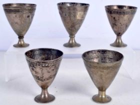 A collection of Turkish silver Goblets 6 cm (5).