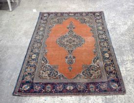 A Persian Kashan rug 210 x 135 cm.