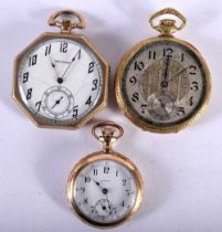 Three Vintage Pocket Watches. Largest 4.2cm diameter Running (3)