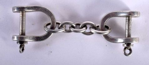 A Pair of Miniature Tiffany Silver Handcuffs. Stamped Tiffany 925, 6cm x 1.6cm, weight 17.4g