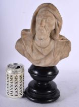 AN 18TH CENTURY GREEK CARVED MARBLE BUST OF A MALE bearing inscription to reverse, modelled upon