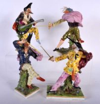 A SET OF FOUR 19TH CENTURY FRENCH SAMSONS OF PARIS PORCELAIN FIGURES modelled after the 18th century