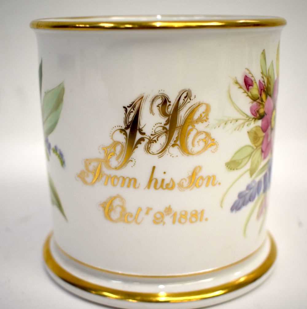 Royal Worcester presentation mug painted with a large bouquet of flowers and Lily of the Valley - Image 2 of 5