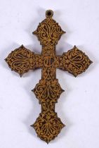 A RARE 18TH/19TH CENTURY MIDDLE EASTERN GOLD INLAID IRON COPTIC CROSS Indian or Ottoman. 35 grams.