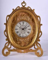 A FINE MID 19TH CENTURY ENGLISH ORMOLU AND SILVERED DIAL STRUT CLOCK in the Manner of Thomas Cole,