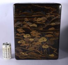 A FINE LARGE 19TH CENTURY JAPANESE MEIJI PERIOD GOLD LACQUER DOCUMENT BOX AND COVER decorative