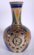 AN ANTIQUE ENGLISH STONEWARE VASE probably Doulton Lambeth. 22 cm x 12 cm.