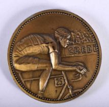 A VINTAGE FRENCH CYCLING MEDALLION. 118 grams. 6.5 cm diameter.