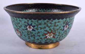 A CHINESE QING DYNASTY CLOISONNE ENAMEL BOWL Ming style, the interior decorative with a beast, the